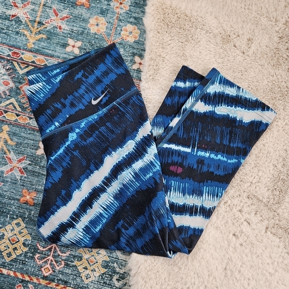 Nike Multicolor Blue Athletic Leggings Small 449989-467